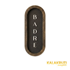 BADRE textured vertical capsule LED nameplate — Front LED off