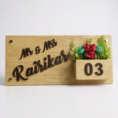 Gloss polished Wooden Planter Nameplate | Rairikar