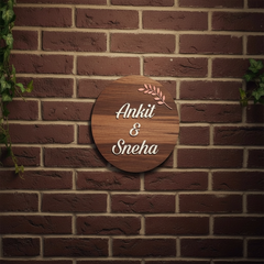Minimalistic Wooden Finish ACP Nameplate
