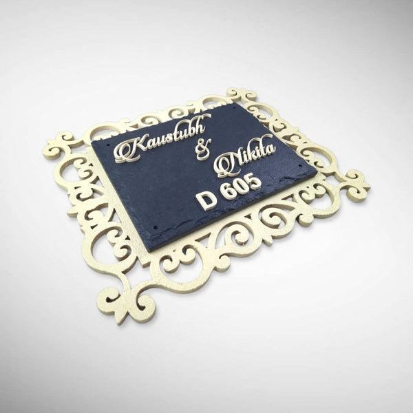 Stone Nameplate | Kaustubh and Nikita