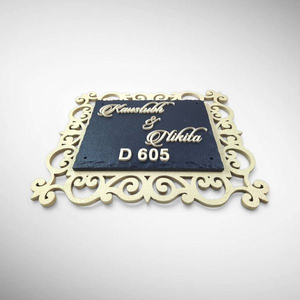 Stone Nameplate | Kaustubh and Nikita