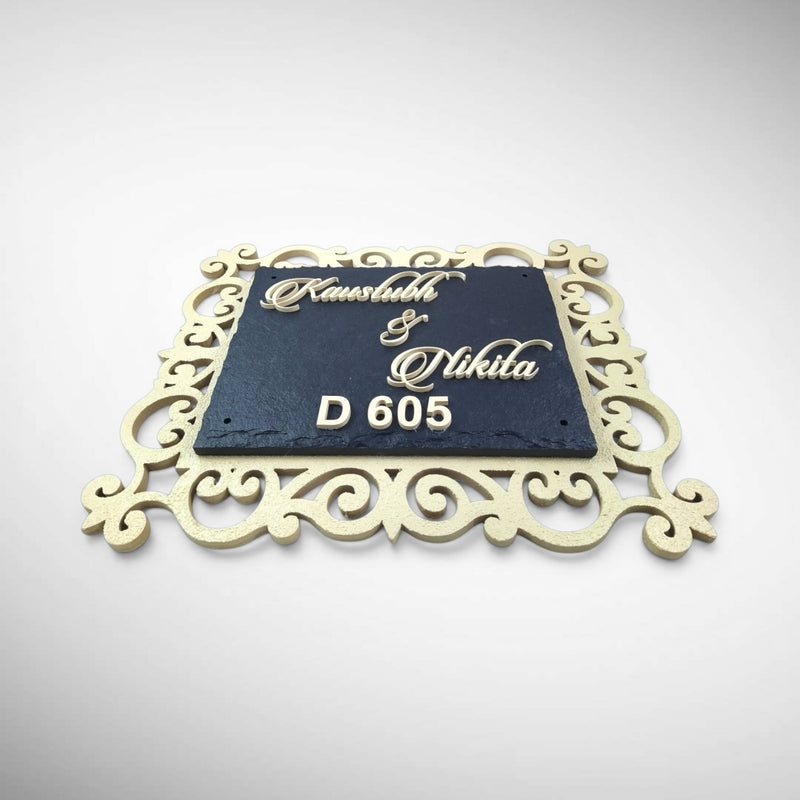 Stone Nameplate | Kaustubh and Nikita