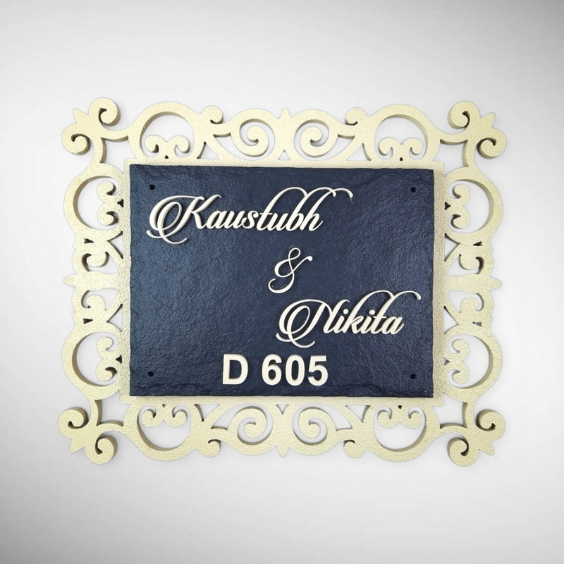 Stone Nameplate | Kaustubh and Nikita