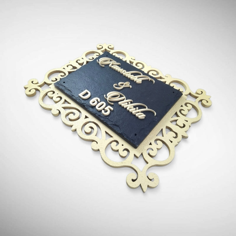 Stone Nameplate | Kaustubh and Nikita