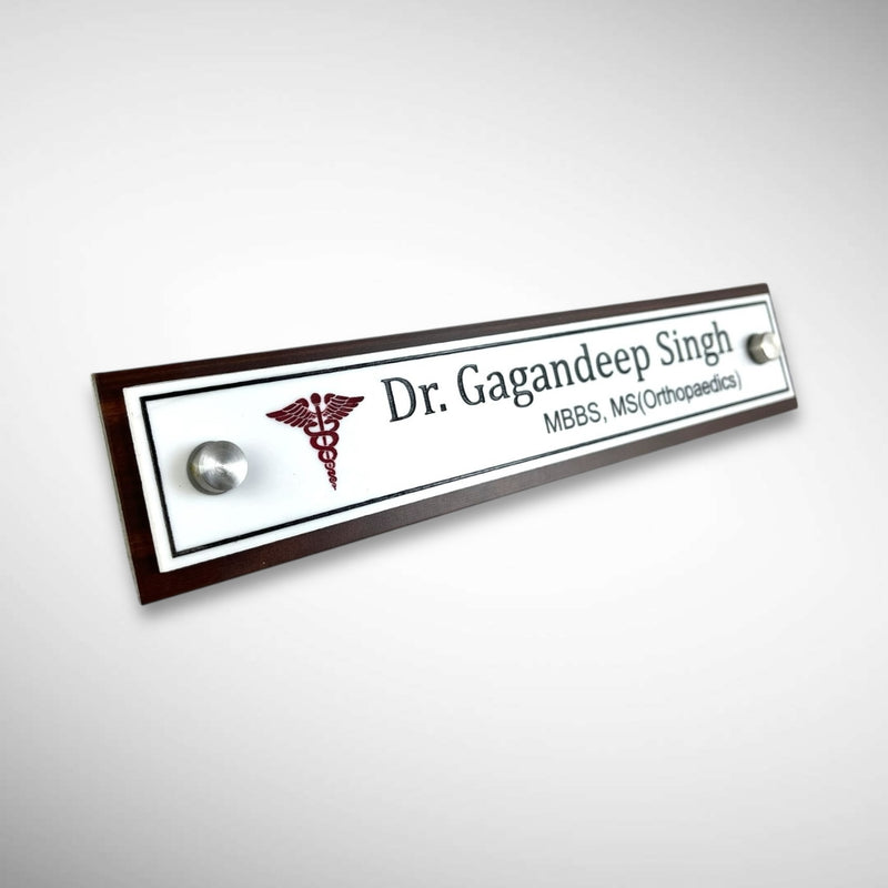A clean, professional Desk nameplate | Dr. Gagandeep Singh