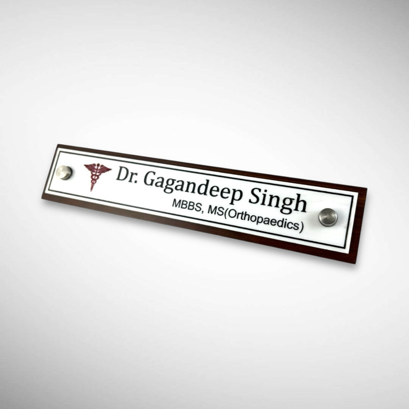 A clean, professional Desk nameplate | Dr. Gagandeep Singh