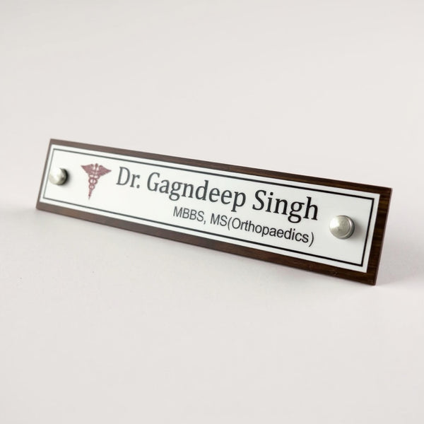 A clean, professional Desk nameplate | Dr. Gagandeep Singh