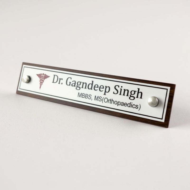 A clean, professional Desk nameplate | Dr. Gagandeep Singh