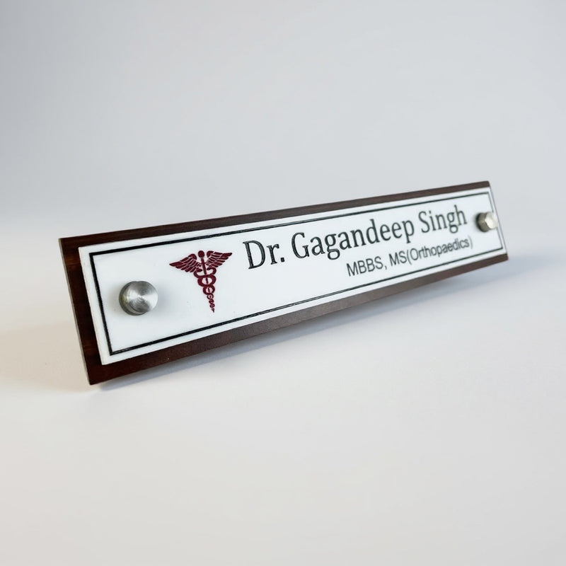A clean, professional Desk nameplate | Dr. Gagandeep Singh