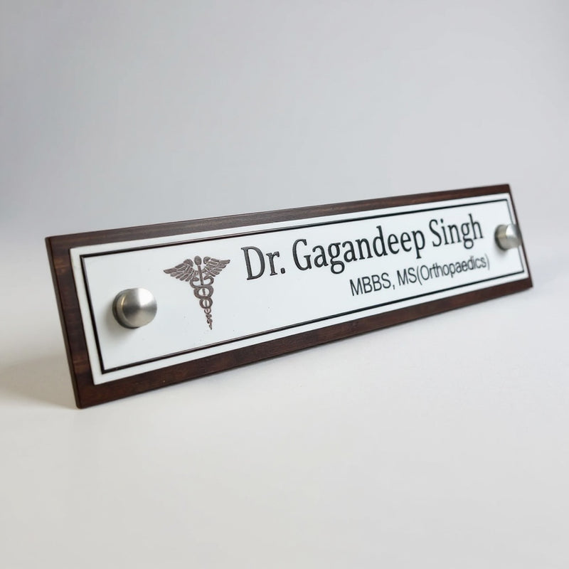 A clean, professional Desk nameplate | Dr. Gagandeep Singh