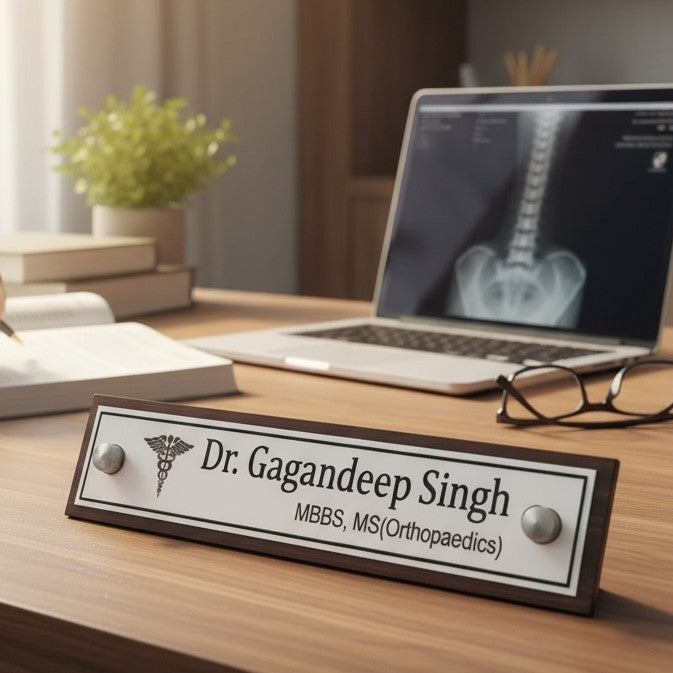A clean, professional Desk nameplate | Dr. Gagandeep Singh