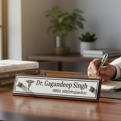 A clean, professional Desk nameplate | Dr. Gagandeep Singh