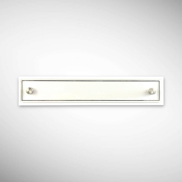 A clean, professional Desk nameplate White Base Acrylic | Dr. Gagandeep Singh