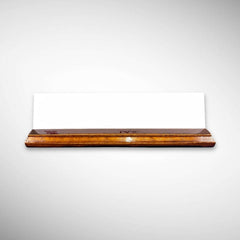 A premium desk nameplate featuring a polished wooden base with a sleek acrylic | Dr. Vasudev Goel