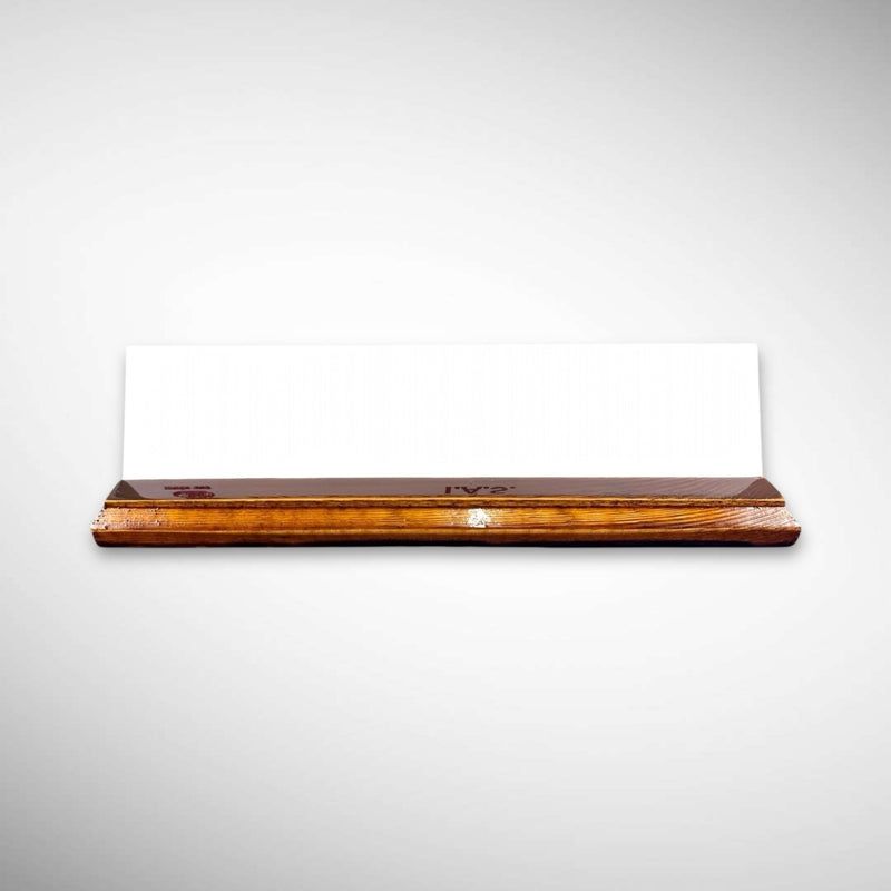 A premium desk nameplate featuring a polished wooden base with a sleek acrylic | Dr. Vasudev Goel