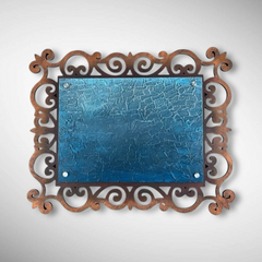 Wooden Base Stone Textured Handcraft Nameplate | Kompelli Pariwar