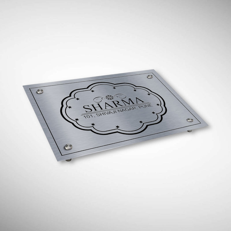 Stainless Steel Etched With Duco Paint Sharma Nameplate