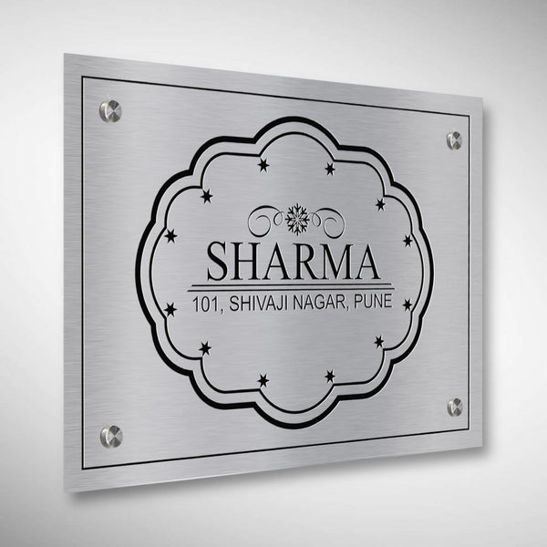 Stainless Steel Etched With Duco Paint Sharma Nameplate
