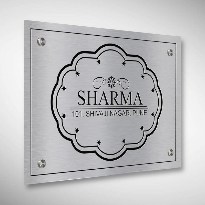 Stainless Steel Etched With Duco Paint Sharma Nameplate