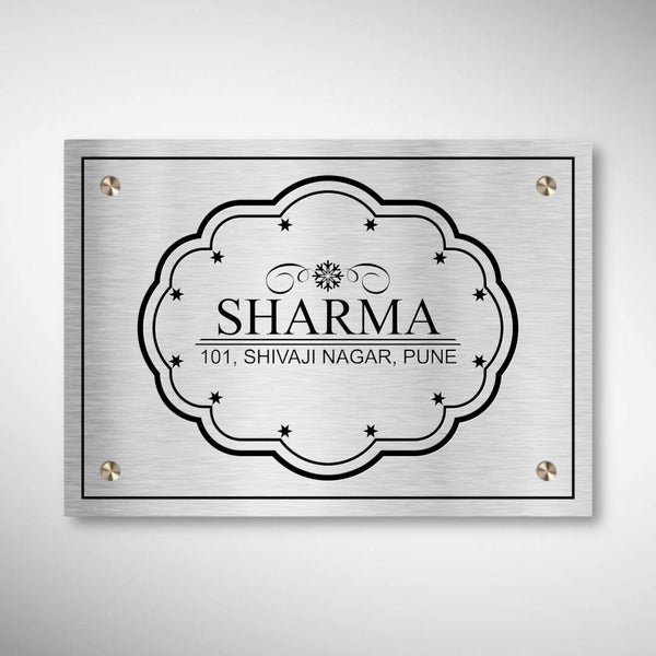 Stainless Steel Etched With Duco Paint Sharma Nameplate