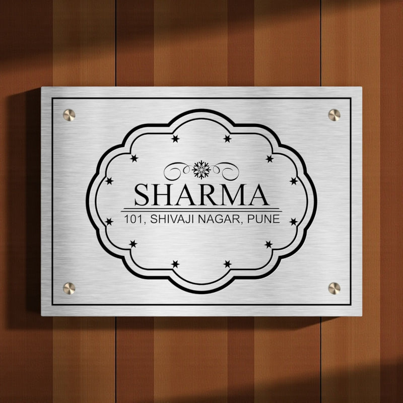 Stainless Steel Etched With Duco Paint Sharma Nameplate