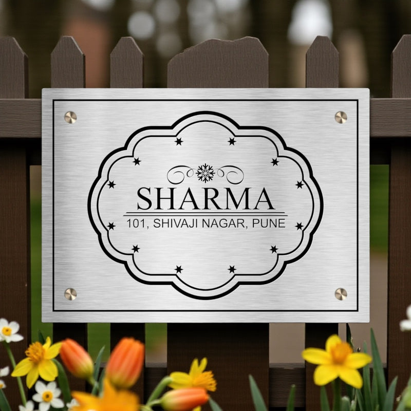 Stainless Steel Etched With Duco Paint Sharma Nameplate