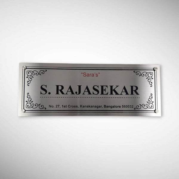Stainless Steel Engraving Nameplate with Duco Paint | R SHRIDHARAN