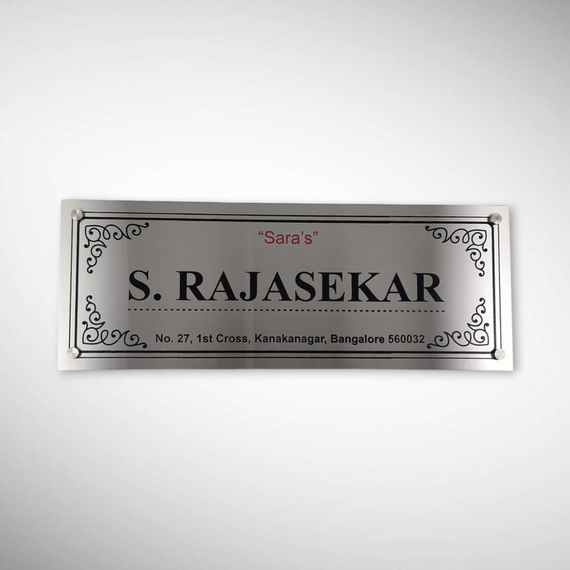Stainless Steel Engraving Nameplate with Duco Paint | R SHRIDHARAN
