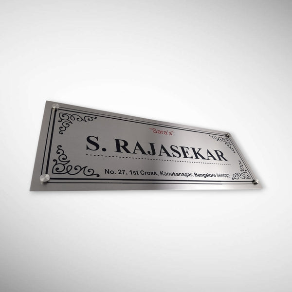 Stainless Steel Engraving Nameplate with Duco Paint | R SHRIDHARAN