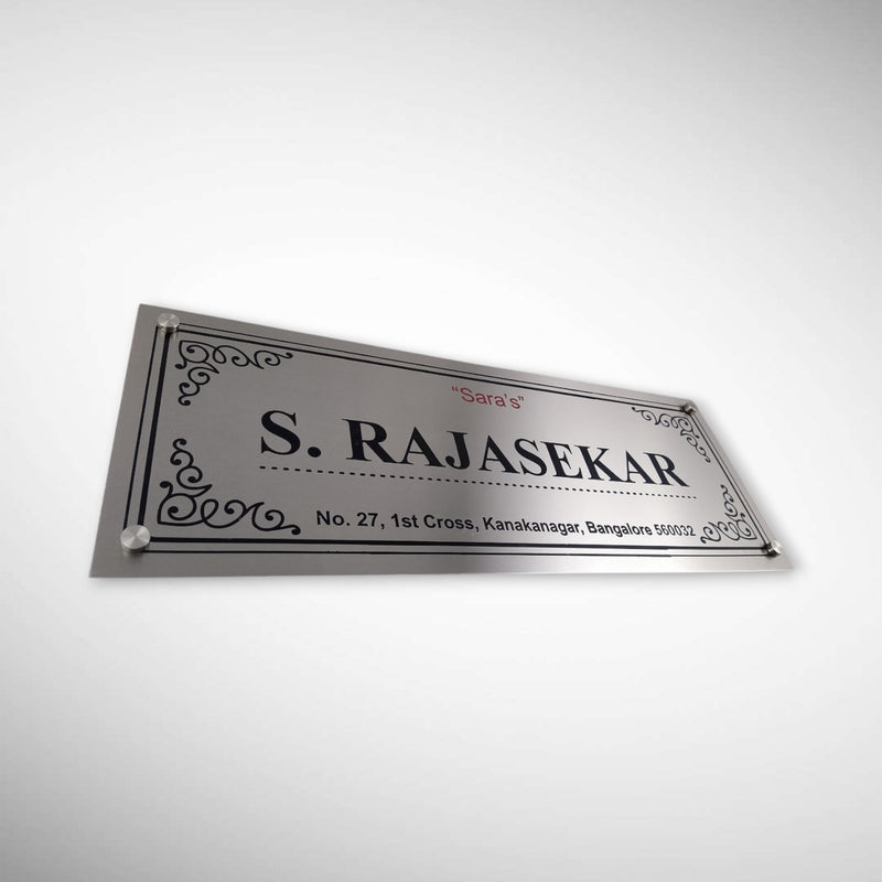 Stainless Steel Engraving Nameplate with Duco Paint | R SHRIDHARAN