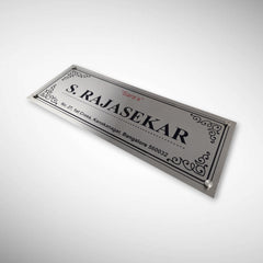 Stainless Steel Engraving Nameplate with Duco Paint | R SHRIDHARAN
