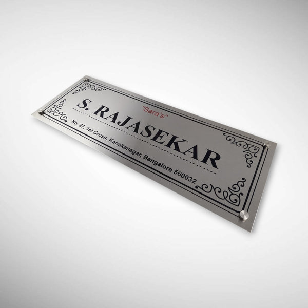 Stainless Steel Engraving Nameplate with Duco Paint | R SHRIDHARAN
