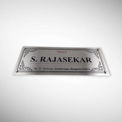 Stainless Steel Engraving Nameplate with Duco Paint | R SHRIDHARAN