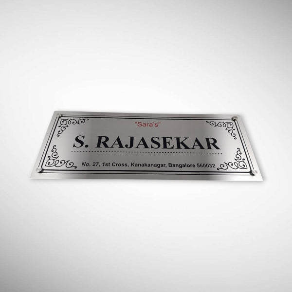 Stainless Steel Engraving Nameplate with Duco Paint | R SHRIDHARAN