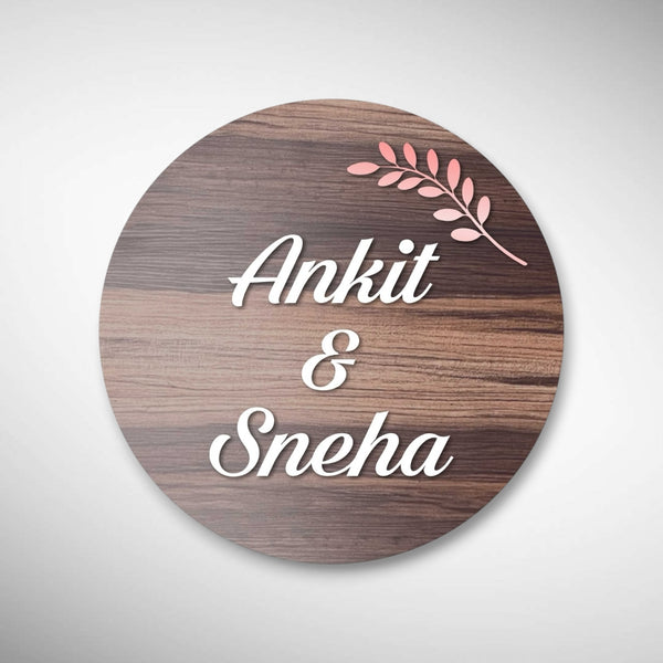 Minimalistic Wooden Finish ACP Nameplate