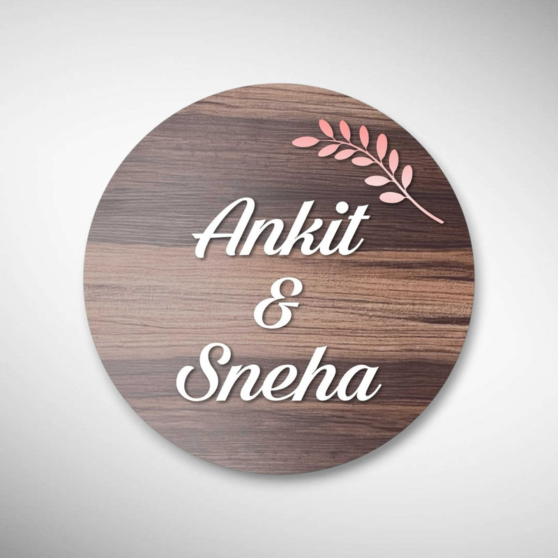 Minimalistic Wooden Finish ACP Nameplate