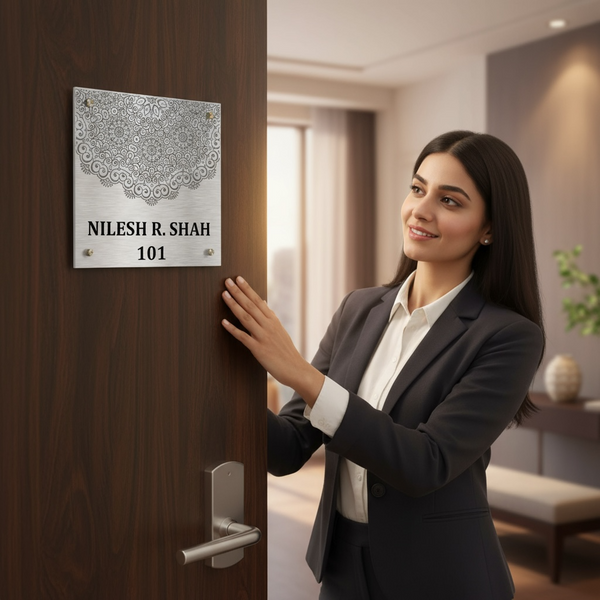 Stainless Steel Engraving Nameplate with Duco Paint | SHAH