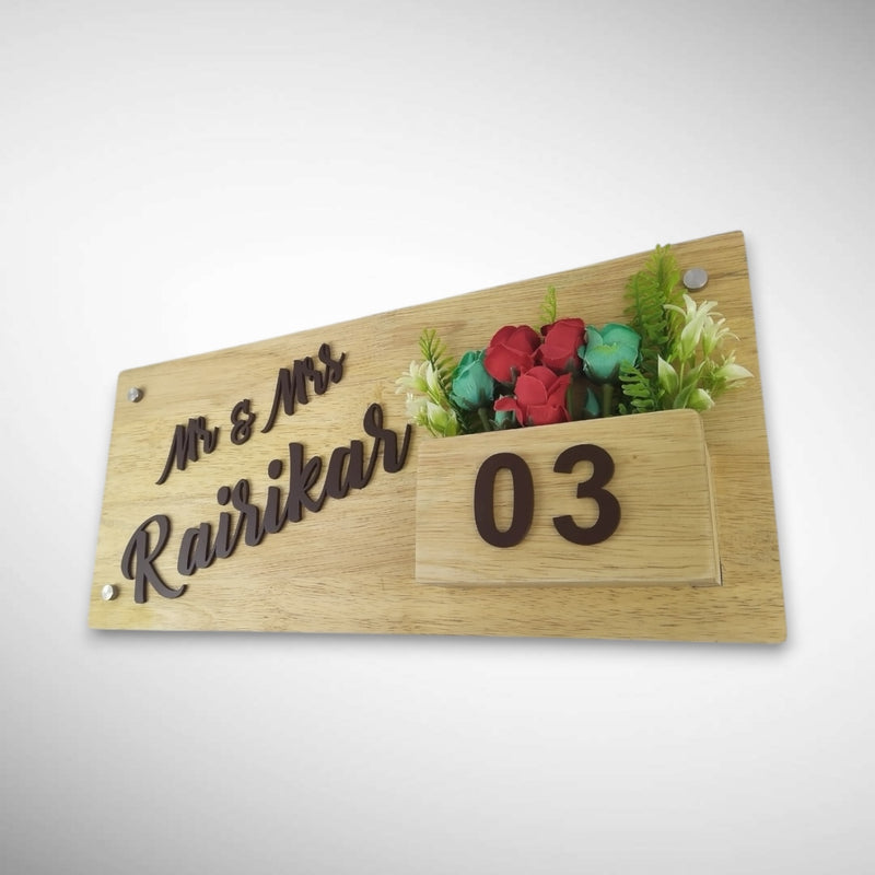 Gloss polished Wooden Planter Nameplate | Rairikar