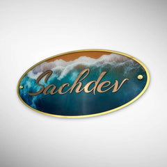 Teal Blue Resin Nameplate | SACHDEV