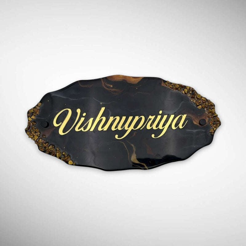 Dark colored Acrylic Resin Nameplate | VISHNUPRIYA