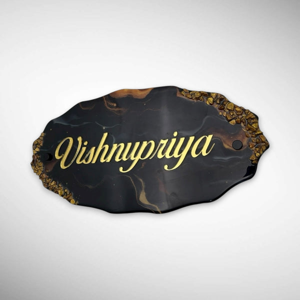 Dark colored Acrylic Resin Nameplate | VISHNUPRIYA