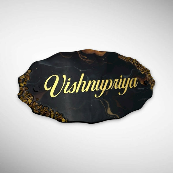 Dark colored Acrylic Resin Nameplate | VISHNUPRIYA