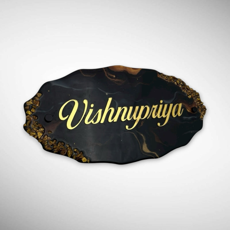 Dark colored Acrylic Resin Nameplate | VISHNUPRIYA