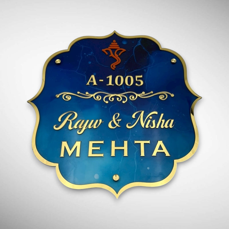 Blue Shaded Acrylic Resin Nameplate | MEHTA