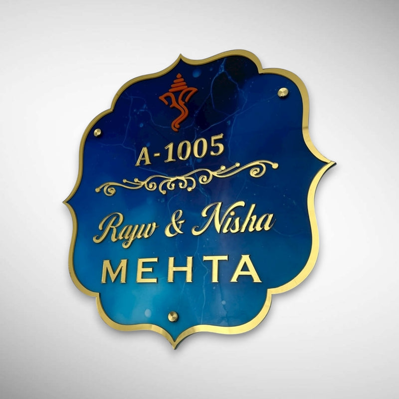 Blue Shaded Acrylic Resin Nameplate | MEHTA