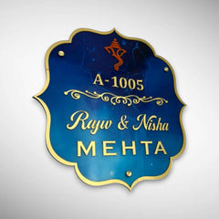 Blue Shaded Acrylic Resin Nameplate | MEHTA