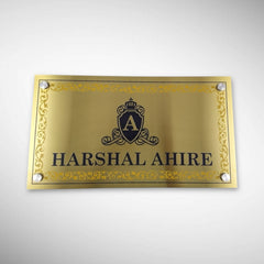 Durable Brass SS Nameplate Engraving Duco Color