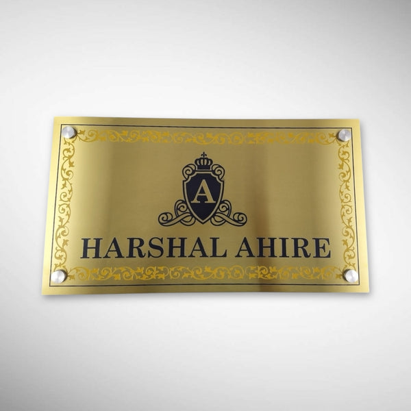 Durable Brass SS Nameplate Engraving Duco Color