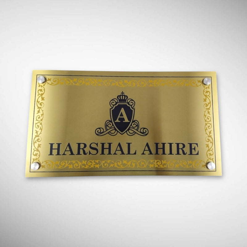 Durable Brass SS Nameplate Engraving Duco Color