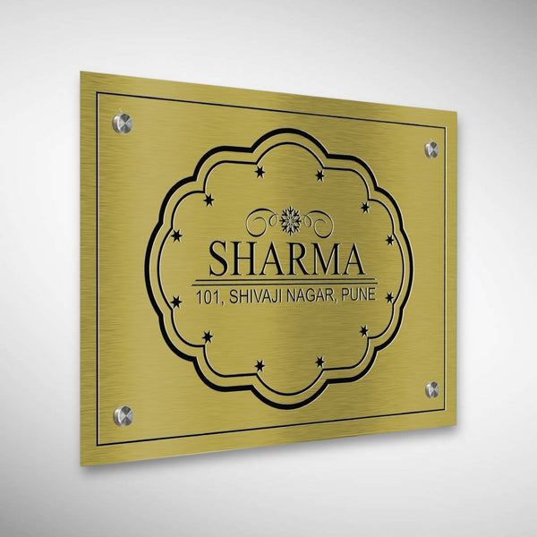 Durable Brass SS Nameplate | SHARMA